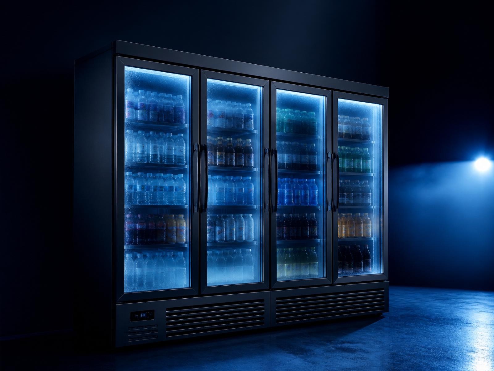 Illuminated commercial beverage cooler